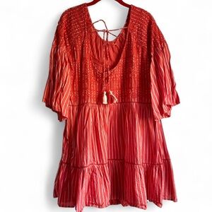 Free People embroidered mini dress/top